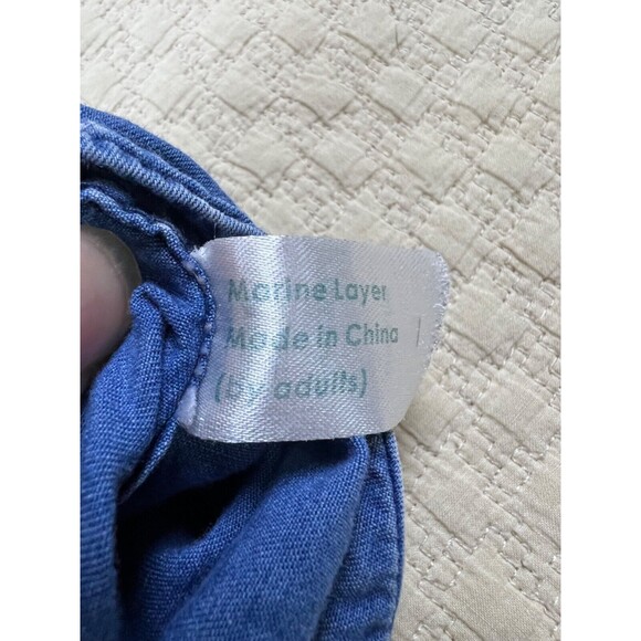 Marine Layer Washington‎ Button Down Shirt Long Sleeve Denim | Men’s Size Large - Picture 7 of 16